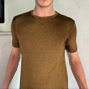 zara man golden t- shirt